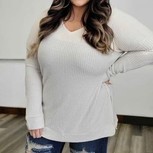 Beige thermal Waffle Top
